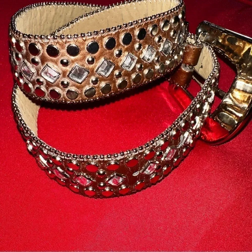Leather bling belt size s